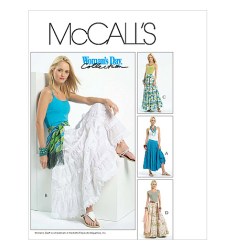 5108 LOOSE LONG FLARE TIER RUFFLE SKIRT LENGTHS PATTERN 14-20